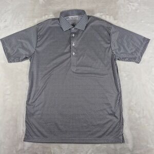 Collars & Co Dress Collar Polo Shirt Men's Medium Black White Check Relaxed
